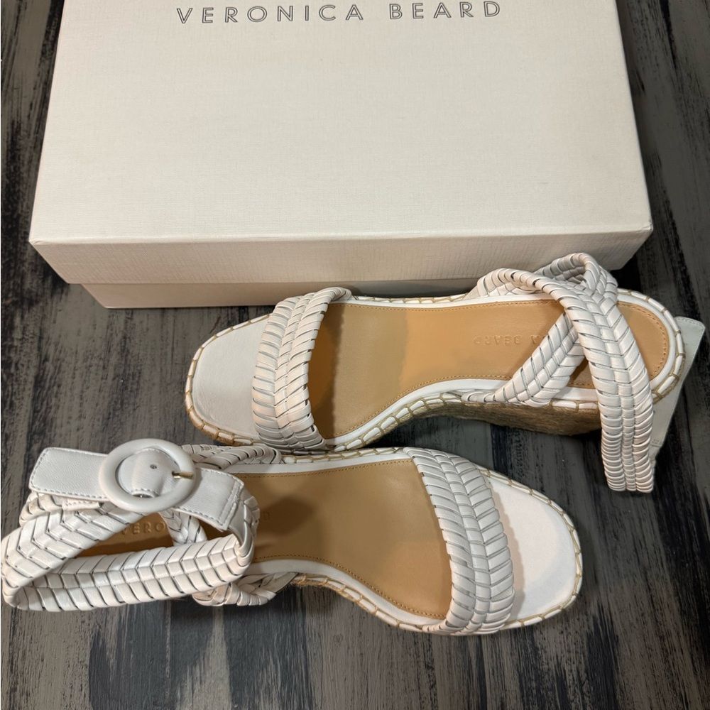 Veronica Beard Rilla Woven Leather Wedge Espadrille Women’s Size 10 - Picture 8 of 10